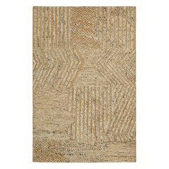 Tapis & Kilim's Abstract Flatweave in Beige-Brown and White Geometric Patterns (tissage plat abstrait aux motifs géométriques beige, marron et blanc)