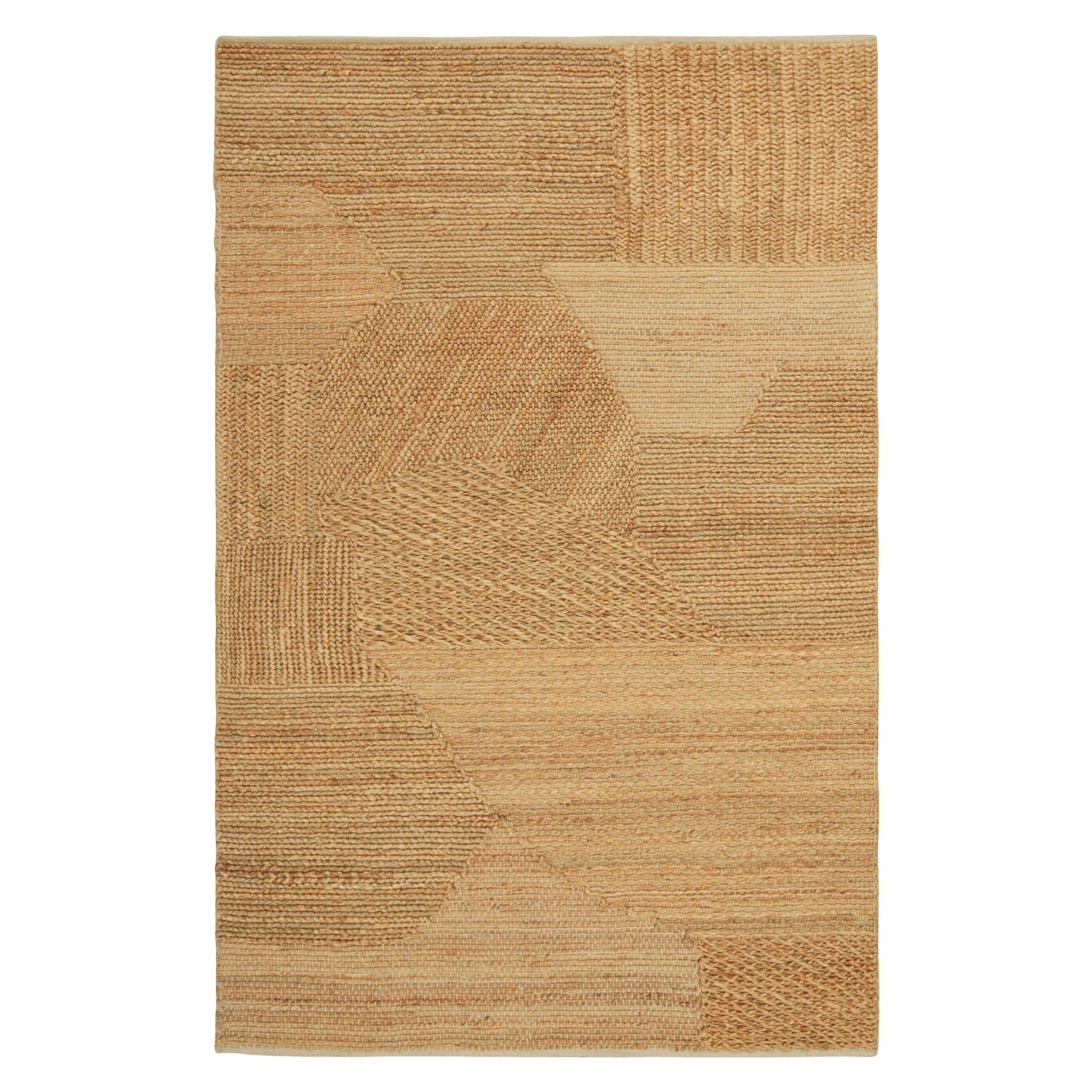 Tejido plano abstracto de Rug & Kilim en beige-marrón con motivos geométricos