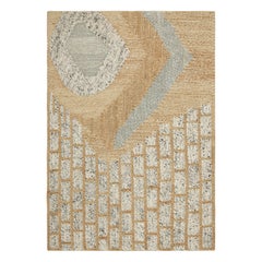Rug & Kilim’s Abstract Flatweave in Beige, Gray and White Geometric Patterns