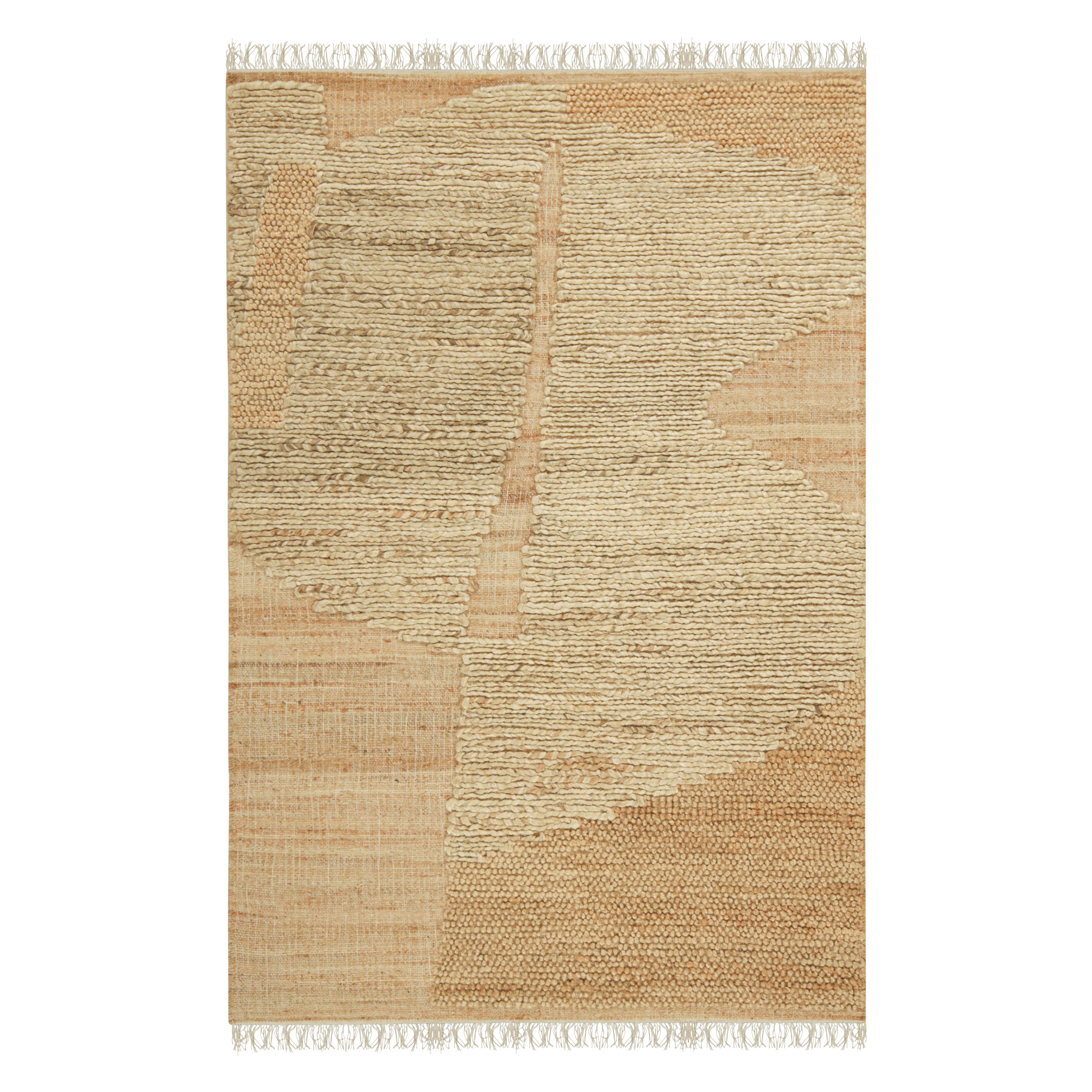 Tejido plano abstracto de Rug & Kilim en beige-marrón con motivos geométricos
