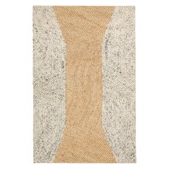 Rug & Kilim: trama piatta astratta con motivi geometrici beige-marrone e bianchi