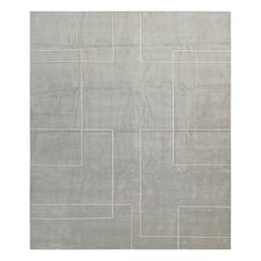 Tappeto personalizzato Rug & Kilim in grigio con motivo geometrico bianco