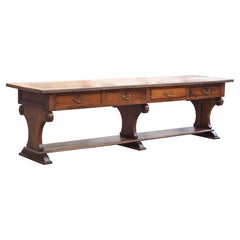 Mesa de Drapier francesa de nogal macizo de la época de Louis Philippe, ca. 1835