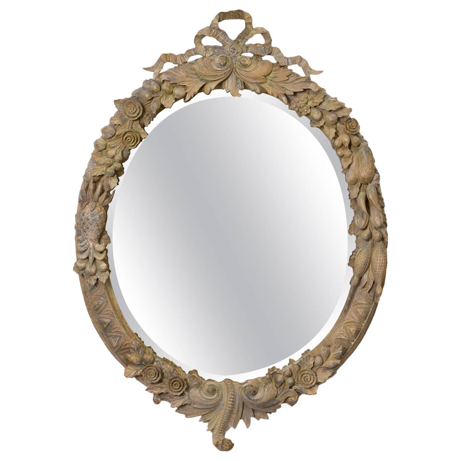John Richard Carved Wood Mirror For Sale at 1stdibs