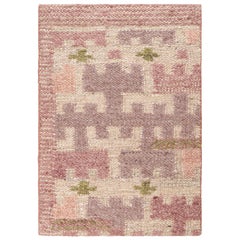 Rug & Kilim's Scandinavian Style Custom Rug Sample in Purple Geometric Patterns (échantillon de tapis sur mesure de style scandinave avec des motifs géométriques violets)