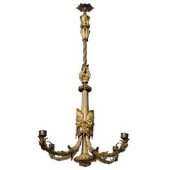 4 Foot High French Bronze Chandelier