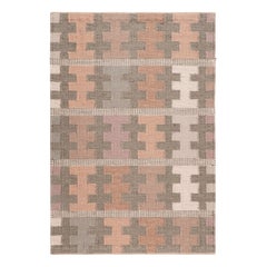 Muestra de alfombra personalizada de estilo escandinavo de Rug & Kilim, motivo geométrico policromado