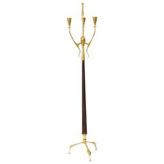 Italian Brass and Wood Floor Lamp 2