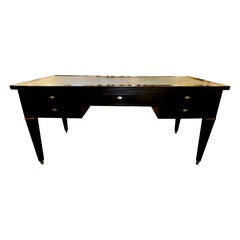 Bureau du milieu du siècle de style Jansen laqué noir