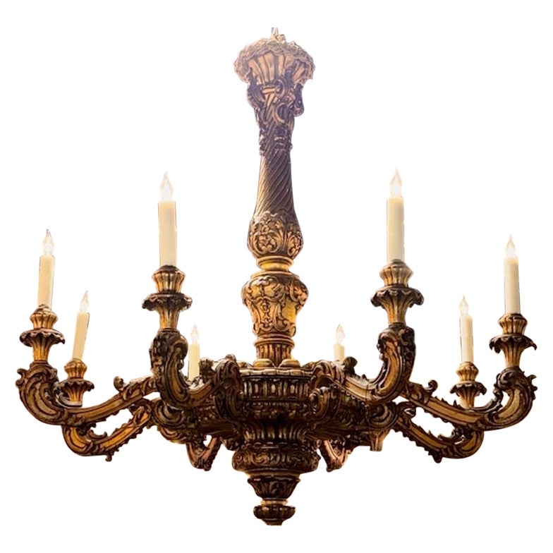 19th Century French Giltwood Chandelier