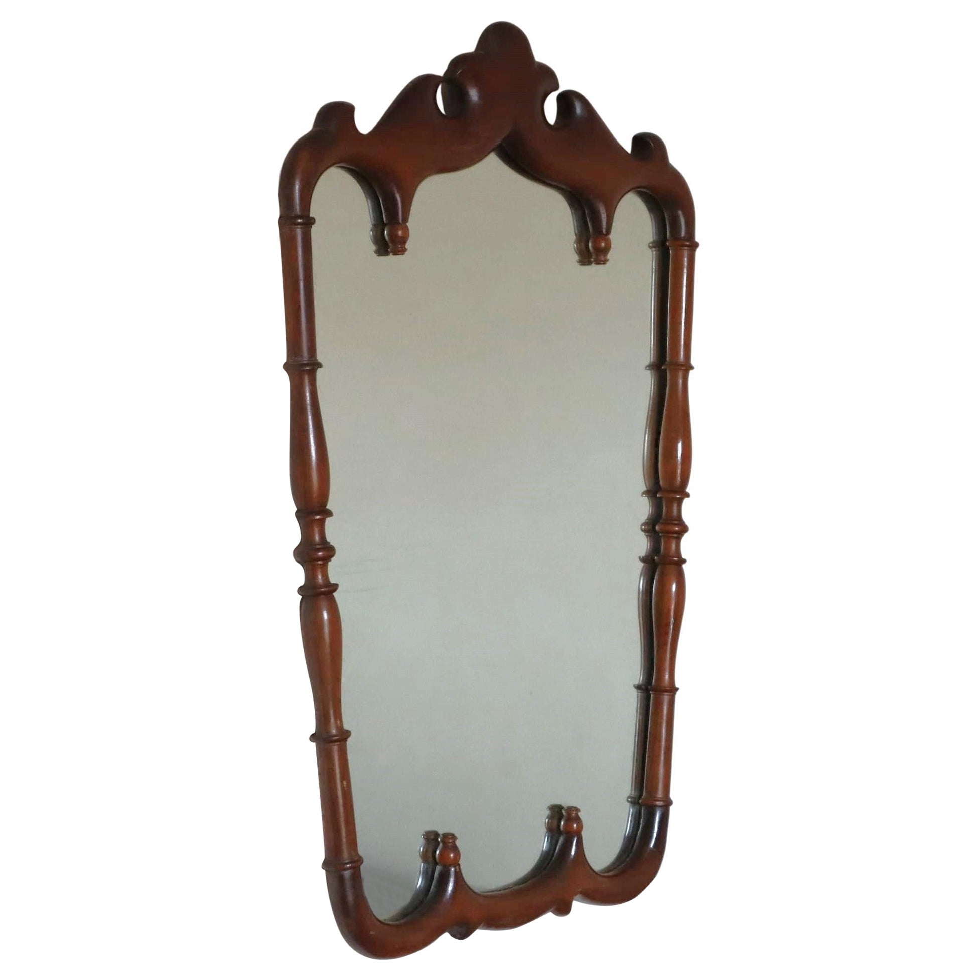 Mid-century modern italian walnut solid mirror from 1950s For Sale