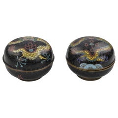 Pair of Vintage Chinese Metal Boxes, Italy, Mid-20th Century