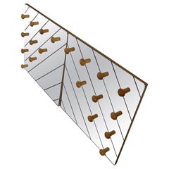 mid-century modern geometric wall mirror hanger italian 1970s