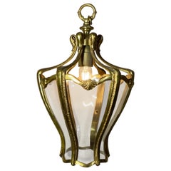 Vintage French Bronze Lantern Pendant Light