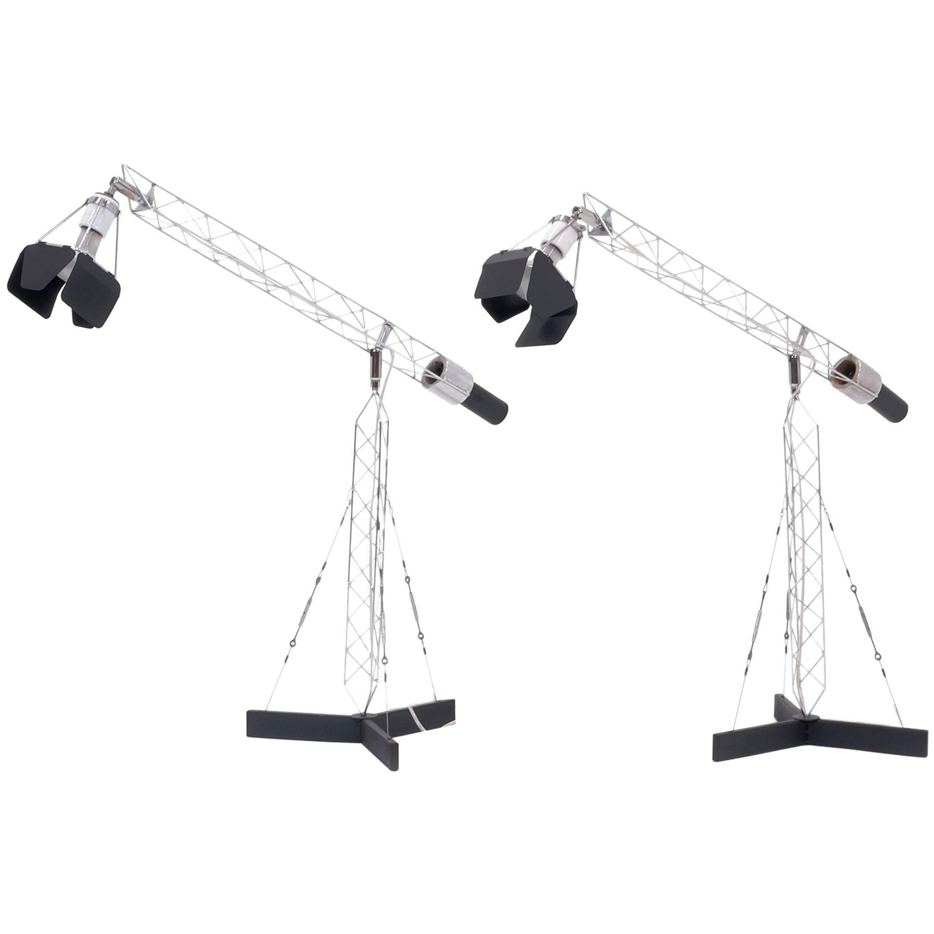 Pair of Curtis Jere Crane Table Lamps
