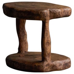 Brutalist Monoxyle Side Table, France, 1980s