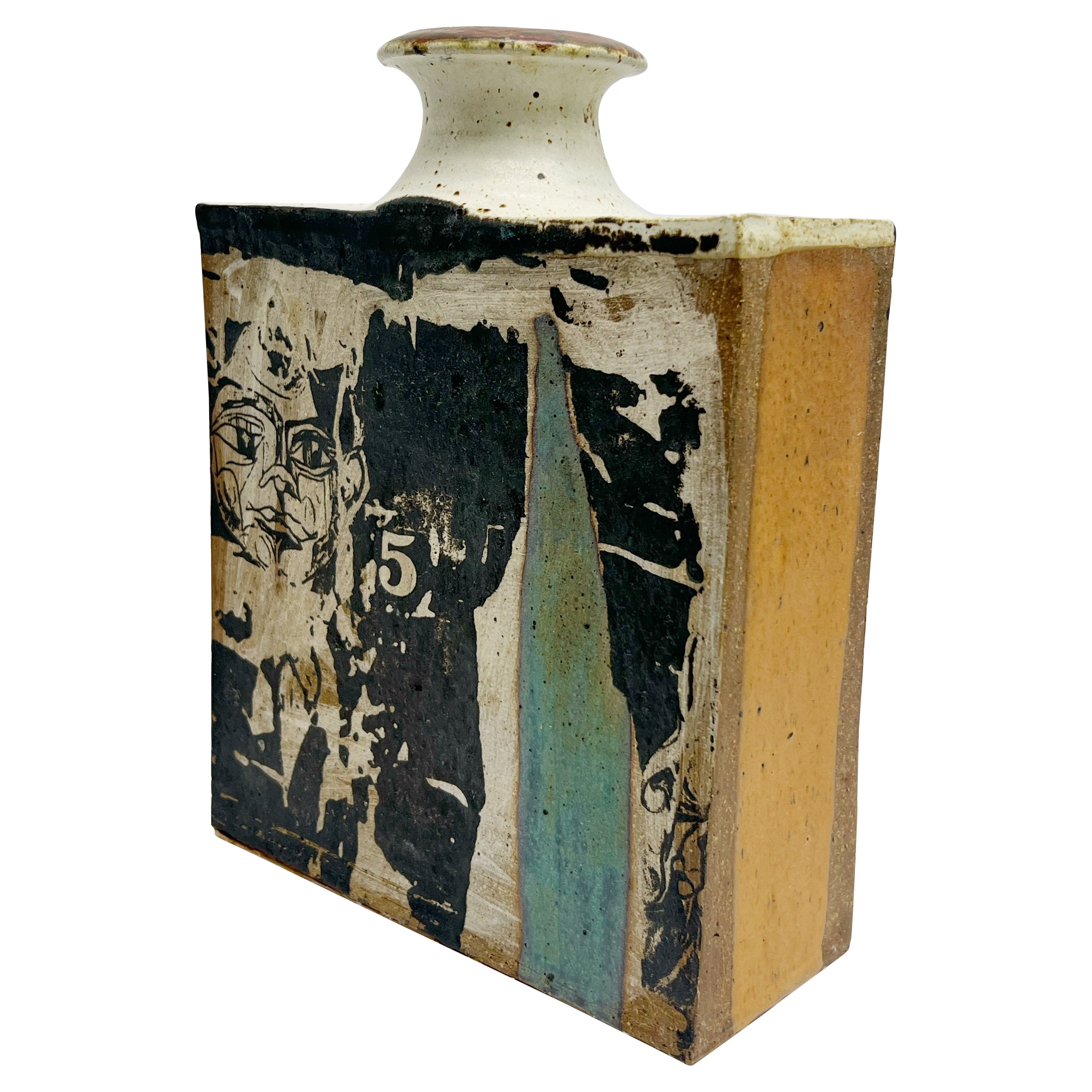 Don Johns Vaso grande in ceramica Graphic Pottery in vendita