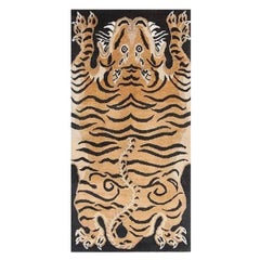 Djoharian Design Tappeto Tigre in Lana Annodato a Mano Antico Tibetano