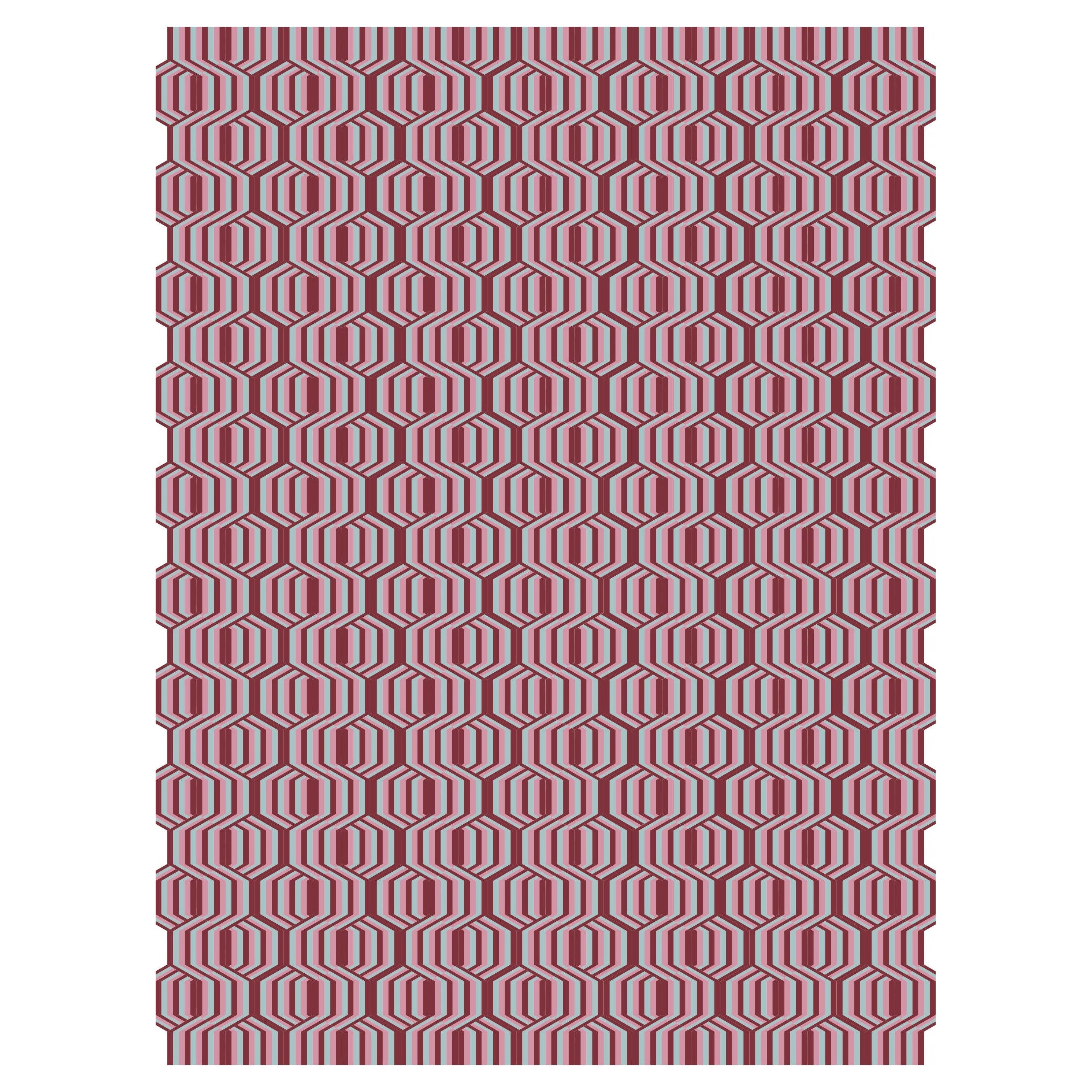 Modern Wool Custom Rug with Freestyle’s Crisp Graphic Pattern By Apadana