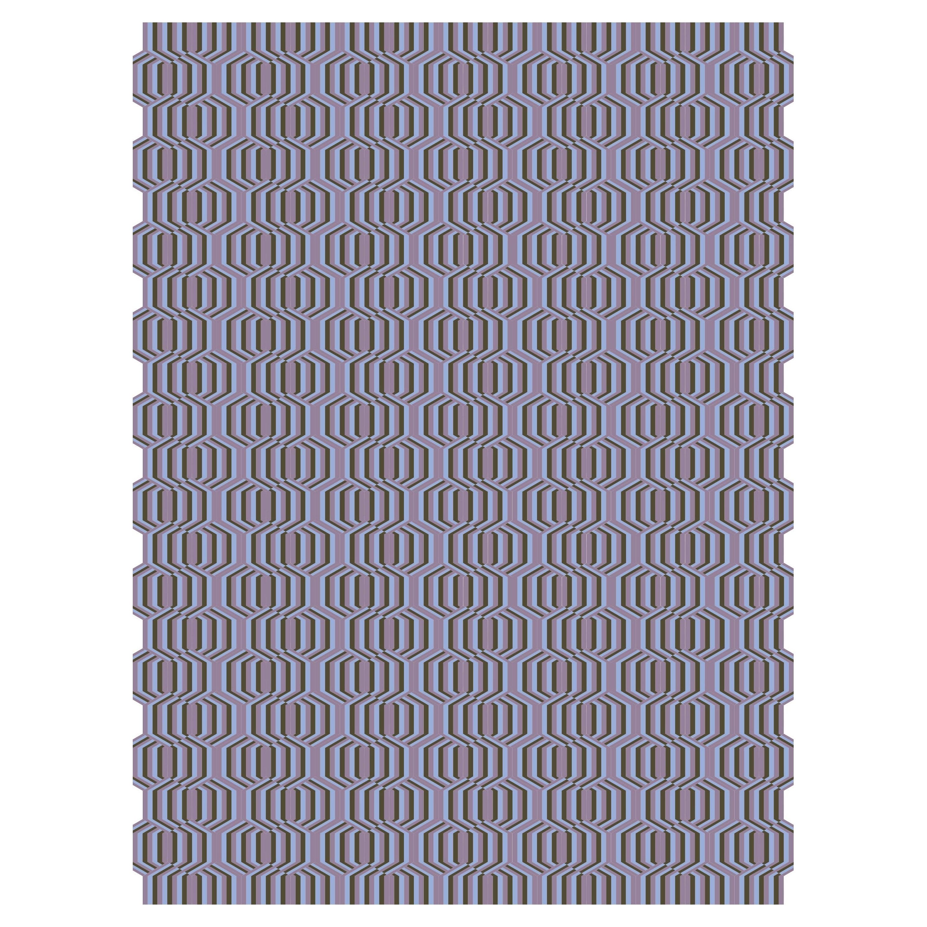 Modern Wool Custom Rug with Freestyle’s Crisp Graphic Pattern By Apadana