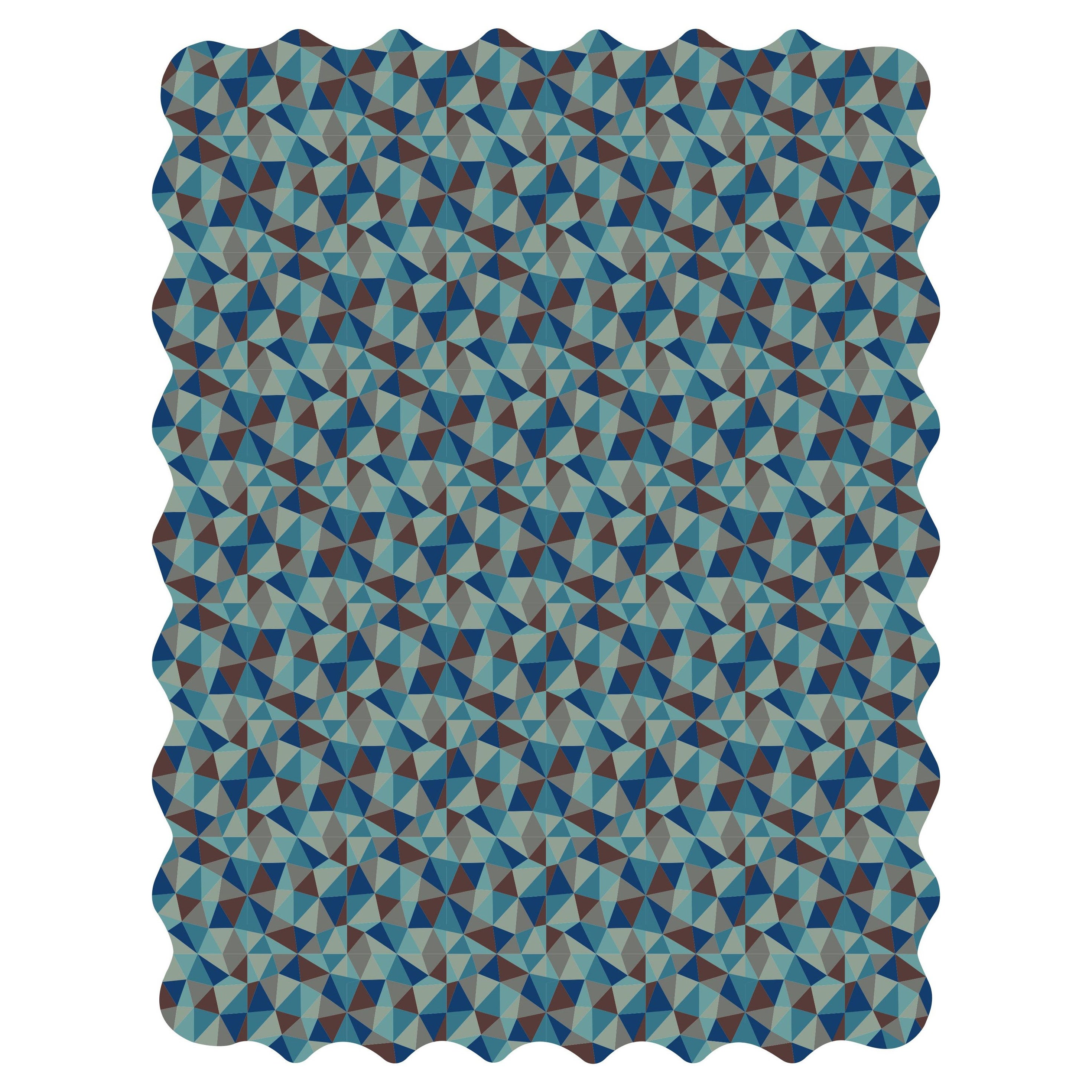 Handgetufteter moderner, maßgefertigter Wollteppich mit Mosaico-Muster von Apadana