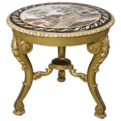 Rare William IV Period Giltwood Centre Table with Original Inset Painted Slate