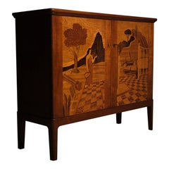 Armario moderno escandinavo de Erik Mattsson para Mjölby Intarsia, Suecia, década de 1940