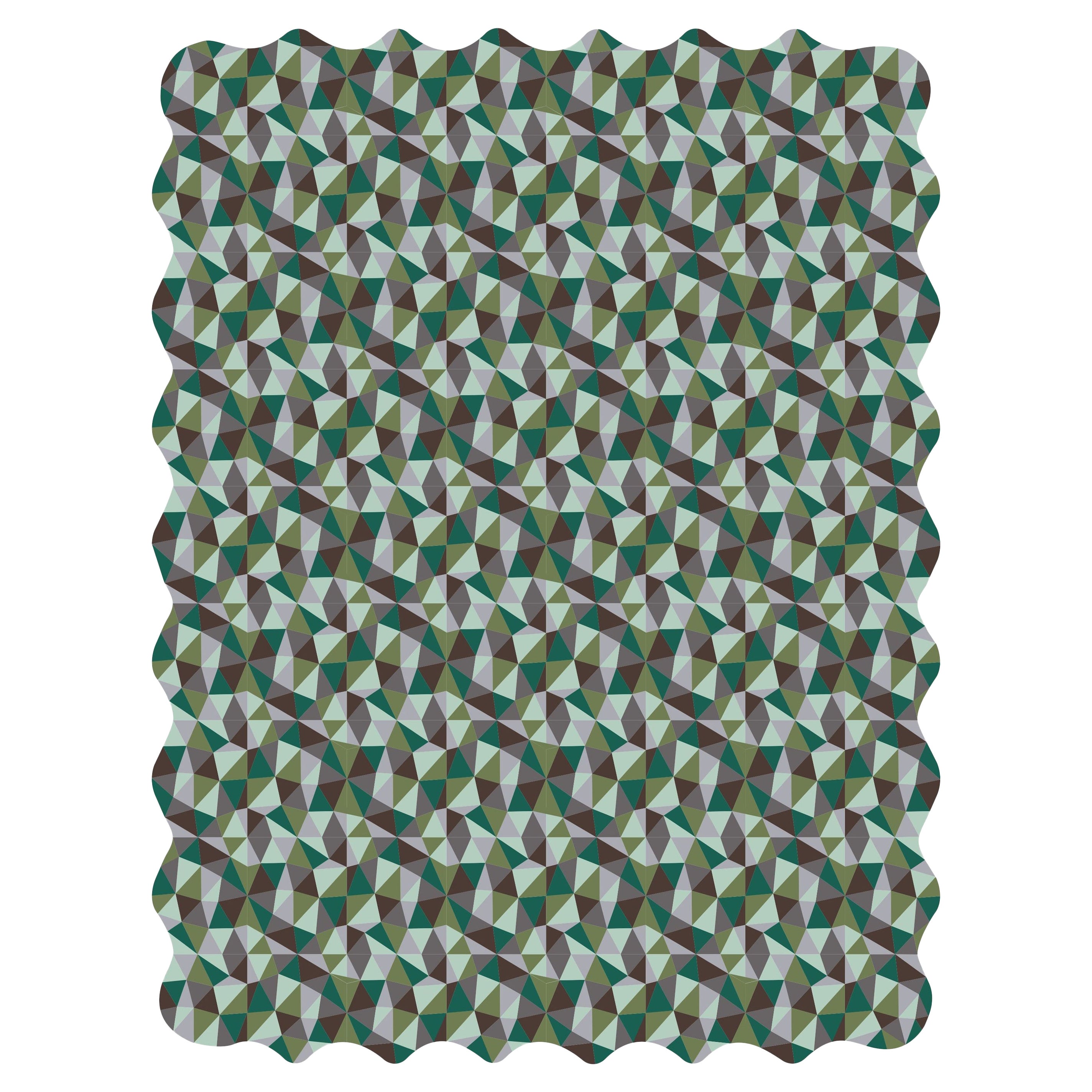 Handgetufteter moderner, maßgefertigter Wollteppich mit Mosaico-Muster von Apadana