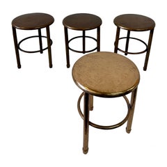 Tabourets ou tables d'appoint de yacht vintage en bronze massif - 4 disponibles