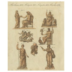 Zeus (Jupiter) Kupferstich von Bertuch - Klassische Mythologie Druck, 1805