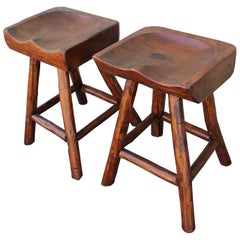 Rustic Hickory by Rittenhouse Plank Seat Bar Stools