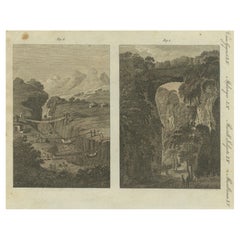 Hänge- und Pull Bridges in America und Natural Rock Bridge, Virginia - 1805