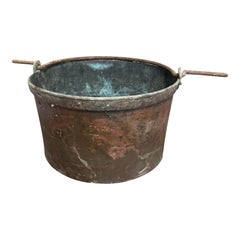 Antique 19th century copper log bin / garden planter