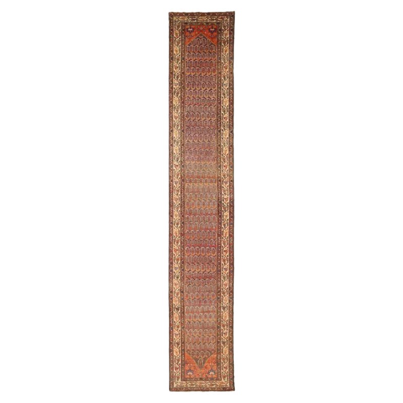 Tapis persan Malayer - Laine ivoire bleu marine 10397