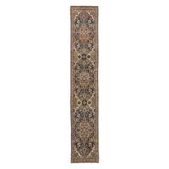 Tapis persan Malayer - Laine ivoire bleu marine 10502