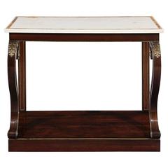 Regency Rosewood and Brass Mounted Marble-Top Console Table Regency Rosewood and Brass Mounted Marble-Top Console Table