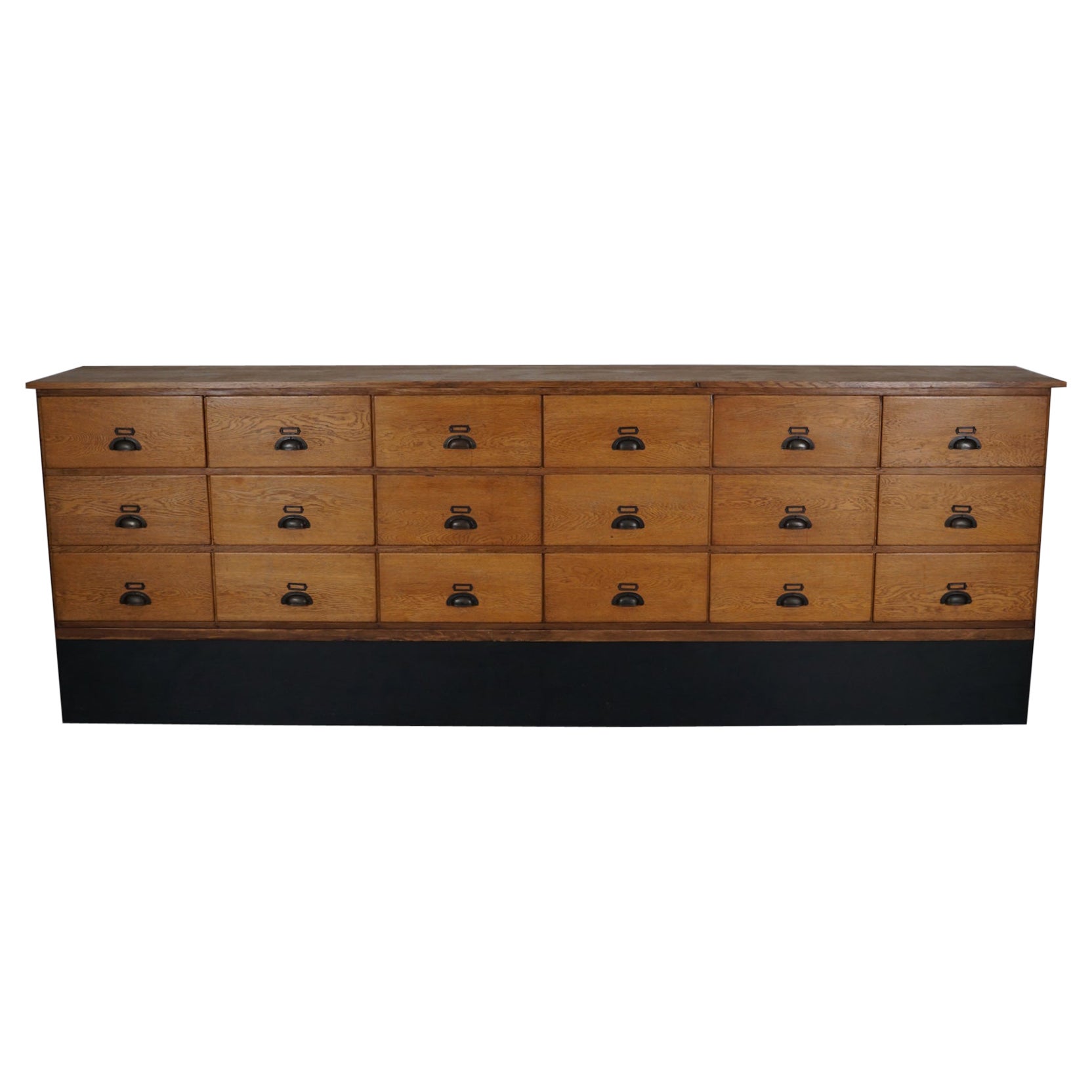 Grande mobile da negozio / credenza in Oak Oak d'epoca, anni '50