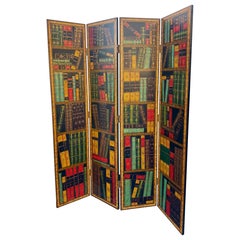 Sarreid Kunstleder vergoldet Bücher Folding Bildschirm Raumteiler