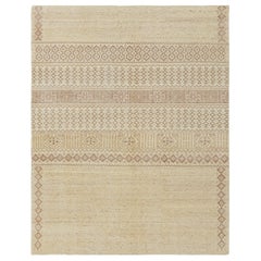Rug & Kilim's Distressed Style Teppich in Beige-Braun mit  Geometrische Muster
