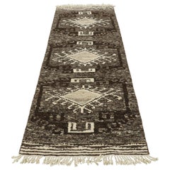 Tappeto Tribal Kilim Runner Rug & Kilim in beige-marrone con medaglioni