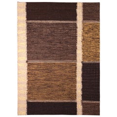 Rug & Kilim's Scandinavian Style Custom Rug Sample, Beige Geometric Patterns (échantillon de tapis personnalisé de style scandinave, motifs géométriques beiges)