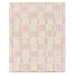 Rug & Kilim’s Scandinavian Style Rug in Pink with Geometric Patterns