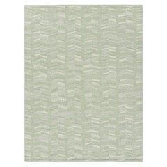 Rug & Kilim’s Scandinavian Style Rug in Green-Blue with Geometric Pattern