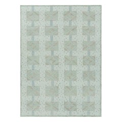 Rug & Kilim’s Scandinavian Style Rug in Green and Blue with Geometric Patterns