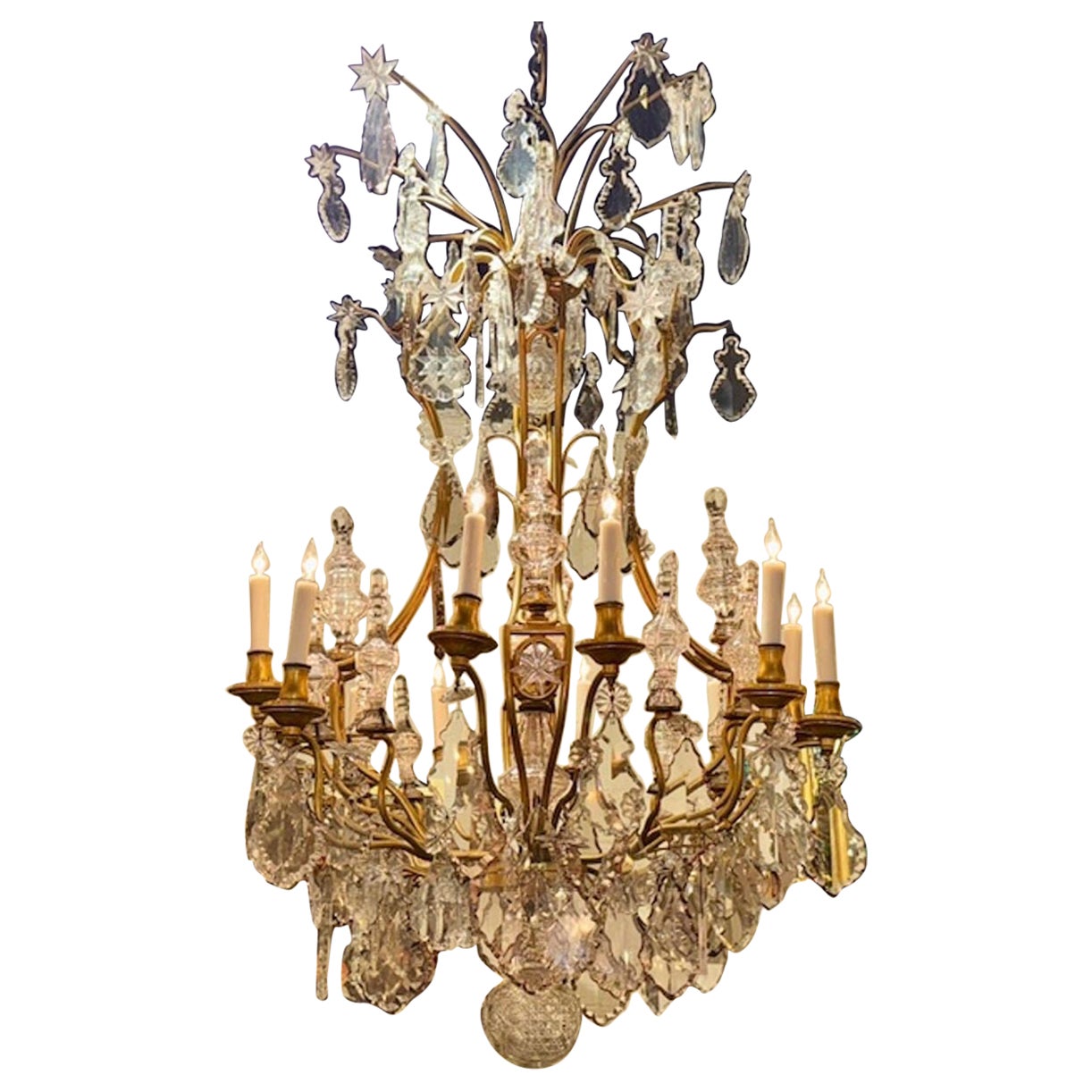 19th Century French Louis XV Baccarat Manner Chandelier