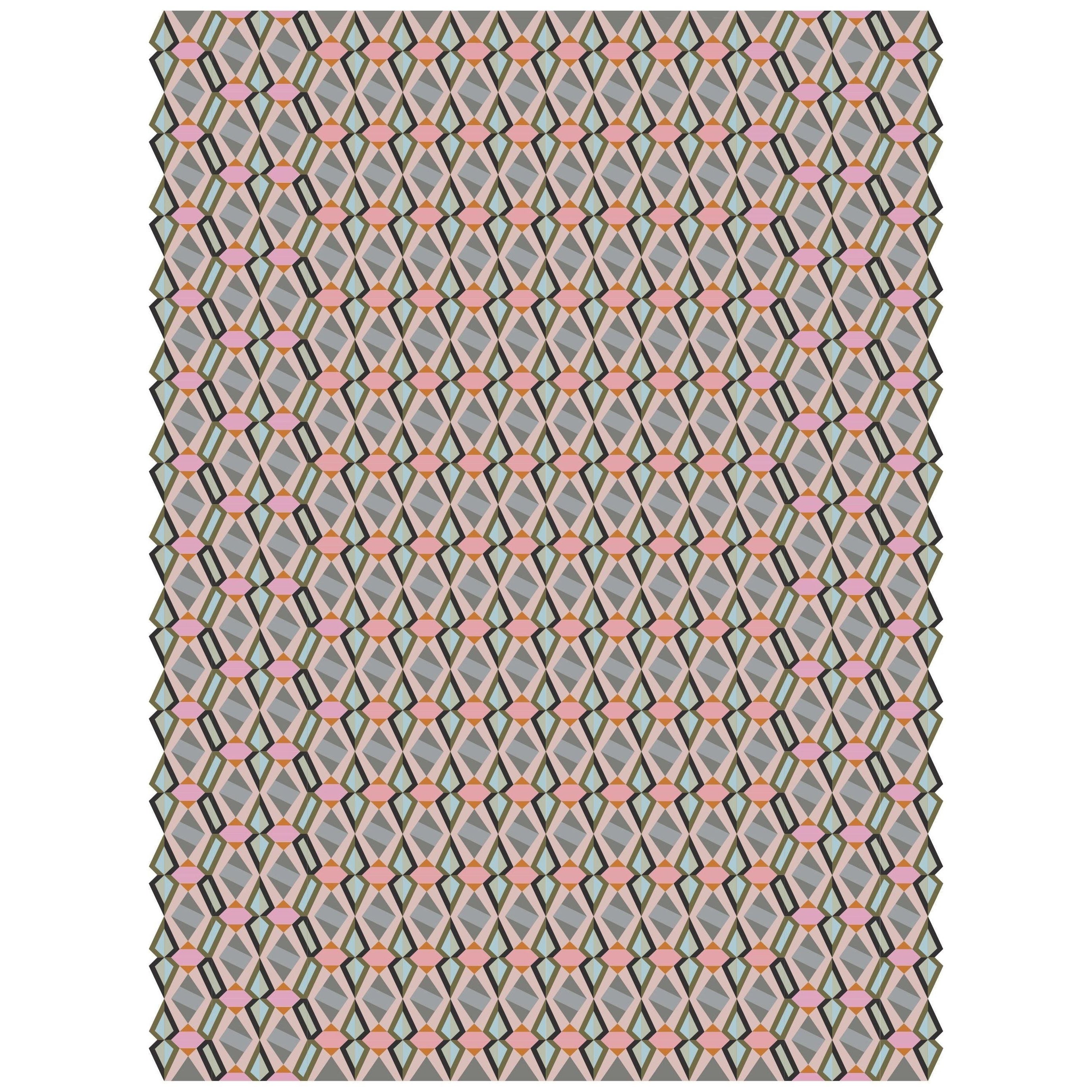 Moderner Arletty maßgefertigter Wollteppich mit geometrischem Muster von Apadana