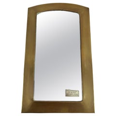 Small Mid-Century French Brass Wall Mirror, 1950s