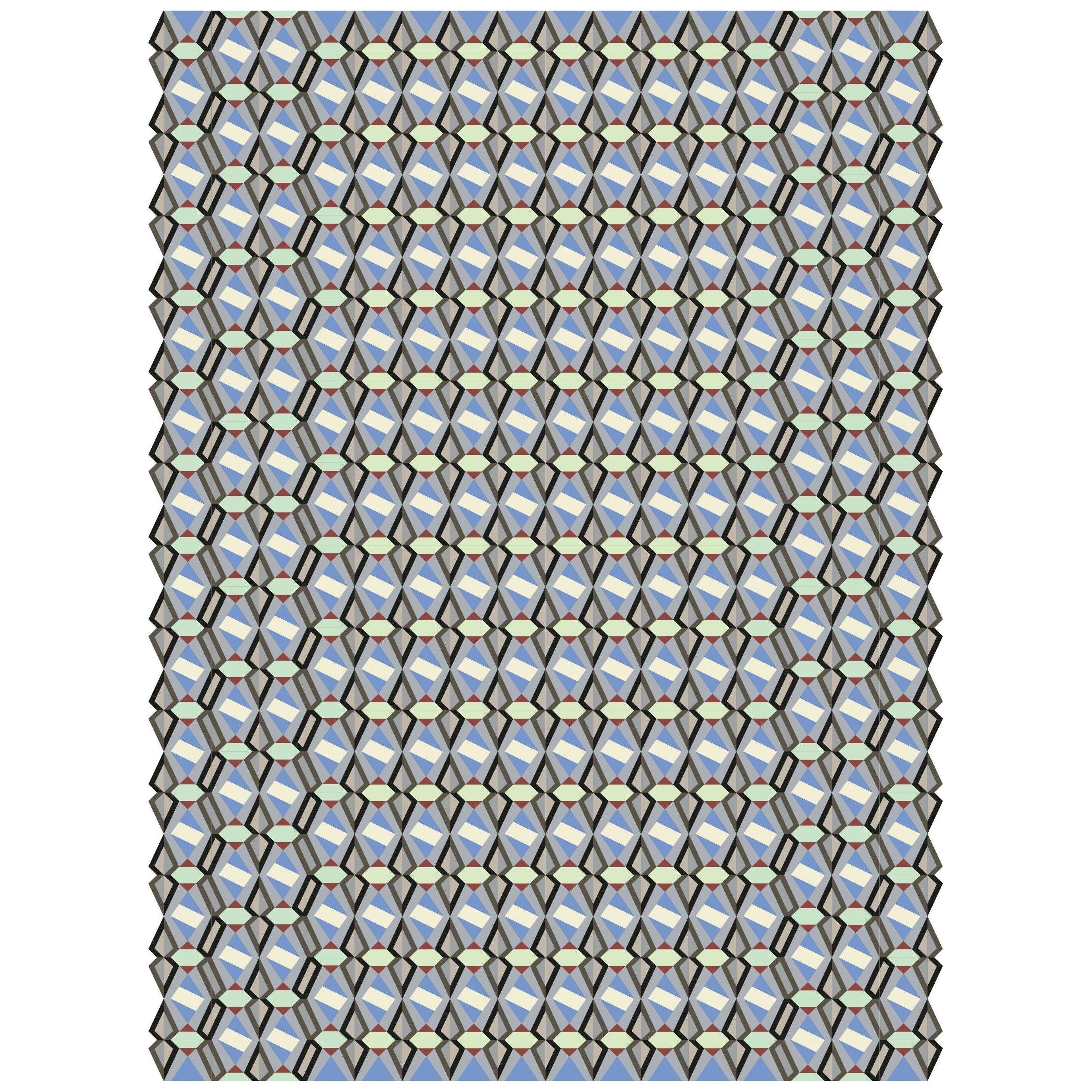 Modern Arletty Custom Wool Rug with Geometric Pattern By Apadana