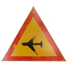 European Steel Triangular Airplane Warning Road Sign