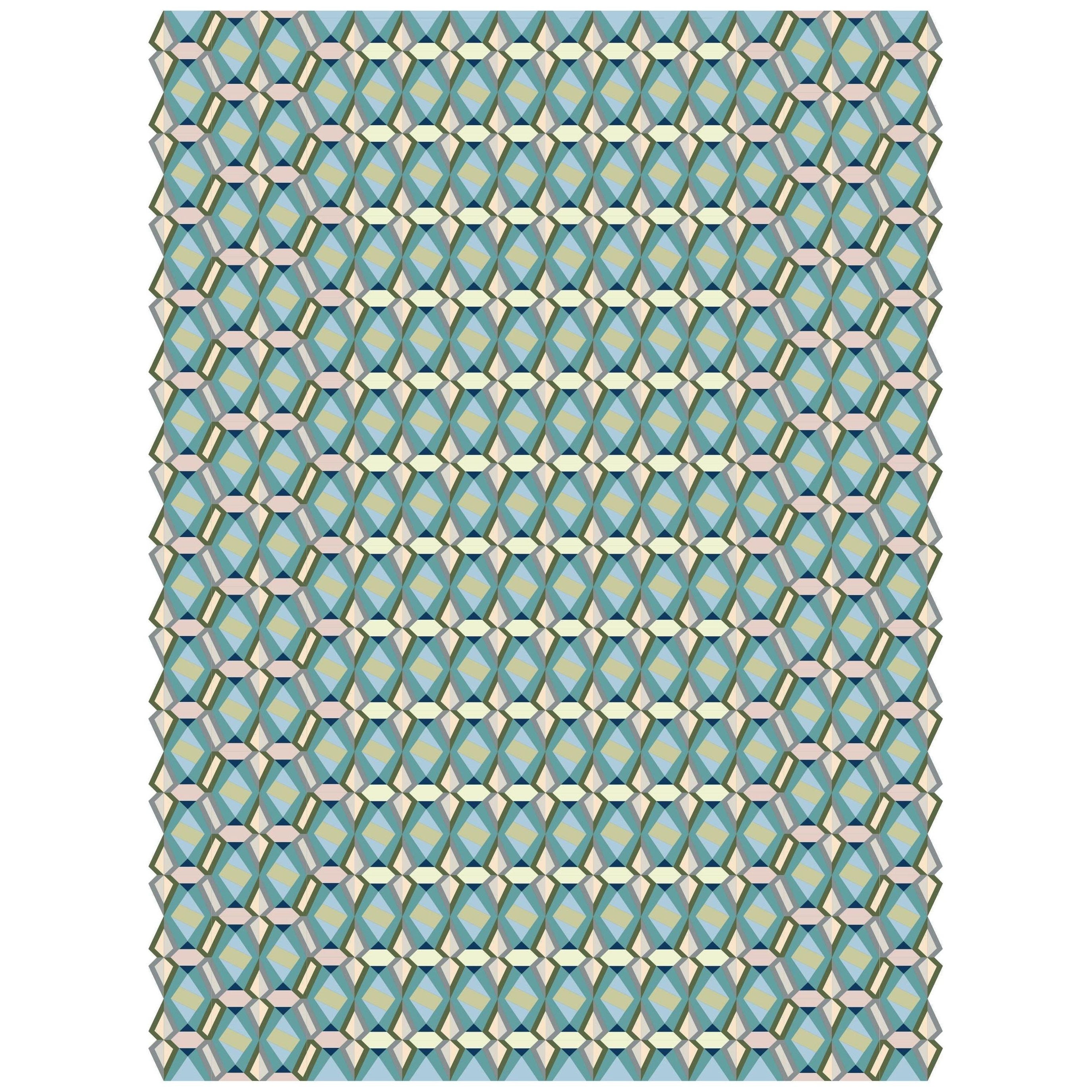 Moderner Arletty maßgefertigter Wollteppich mit geometrischem Muster von Apadana